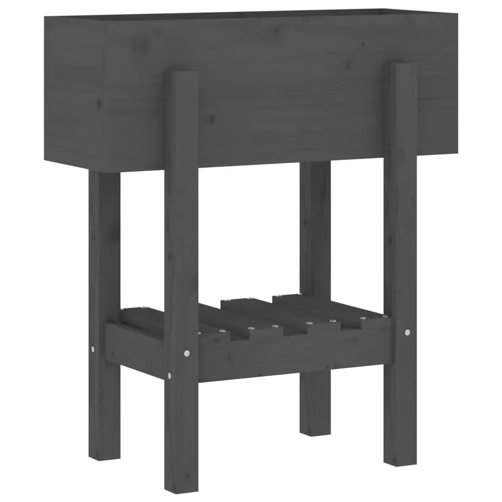 Pflanzkübel aus massivholz Grau 62 x 30 x 69 cm