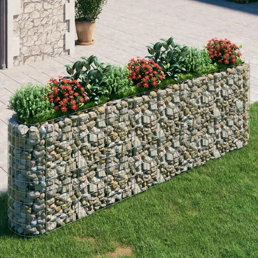 Gabionen-Hochbeet 330x50x100 cm in Silber, verzinktes Eisen