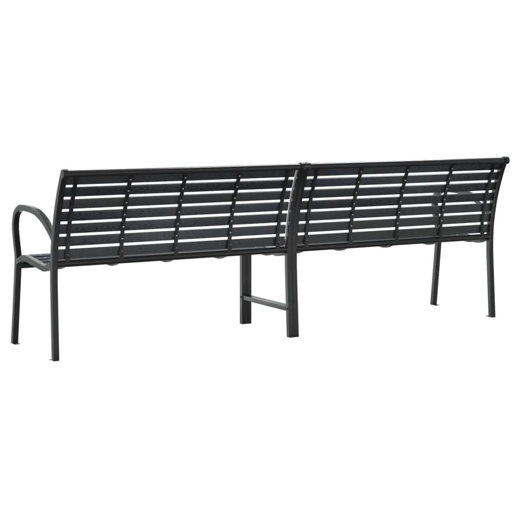 Gartenbank aus WPC und Stahl 231x60x81 cm in Anthrazit