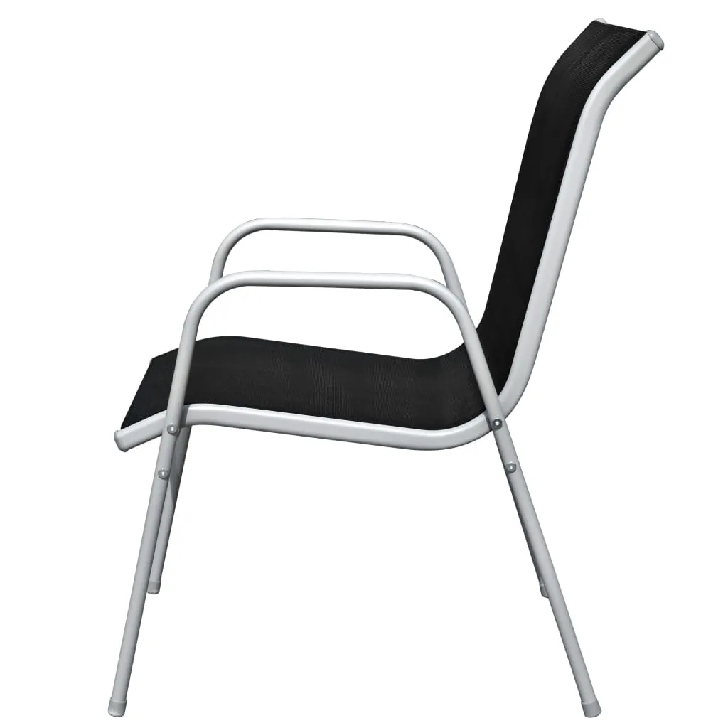 Gartenmöbel-Set Grau 80 x 71 cm mit 4 Stapelstühlen