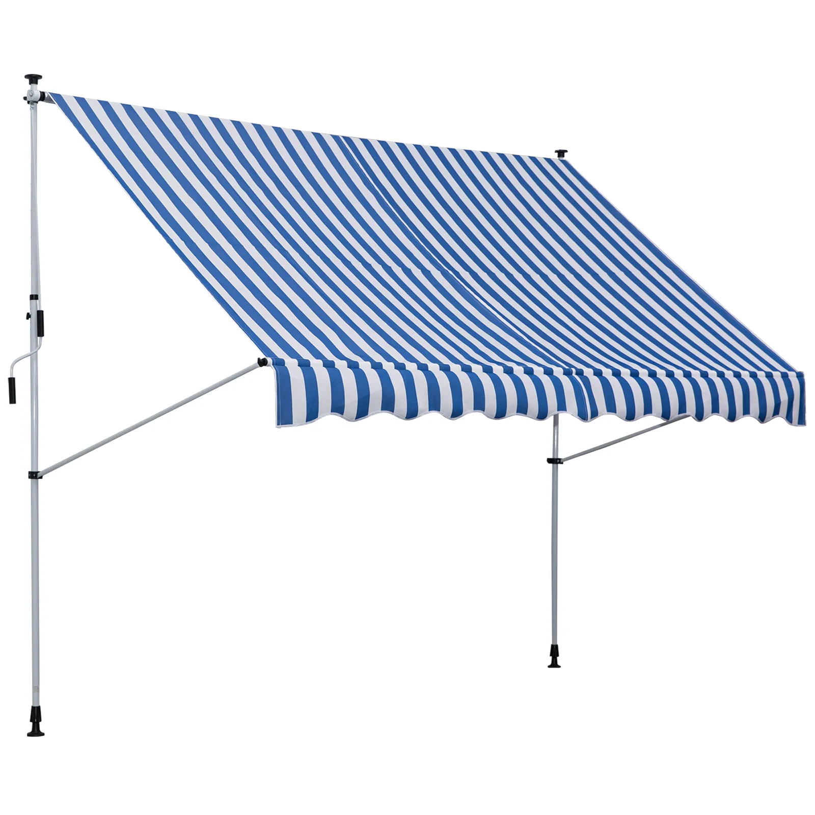 Gelenkarmmarkise 300x150 cm in Blau und Weiß