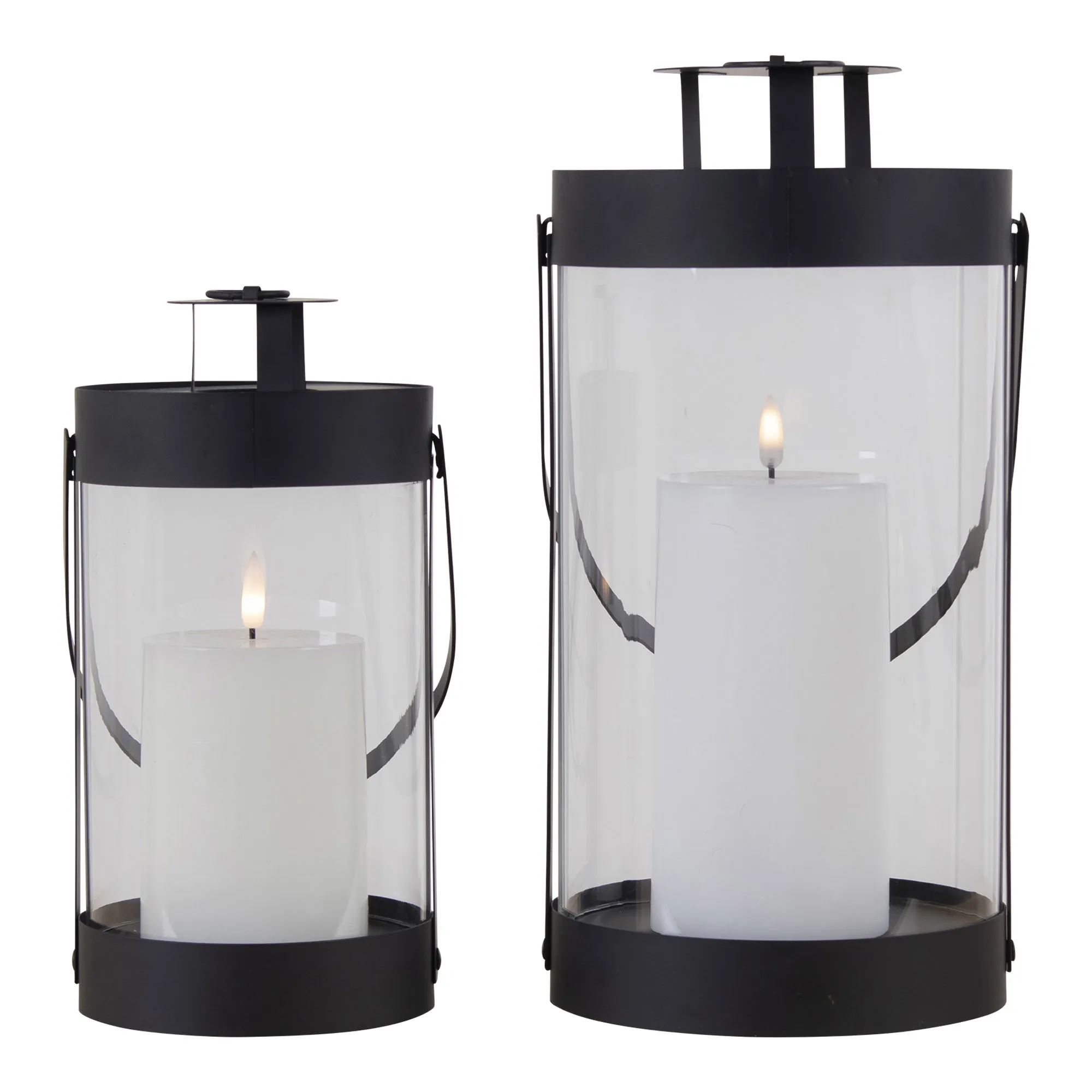 tinkaro Bondi Laternen Set 2-teilig 12 x 15 x 24-32 cm Schwarz