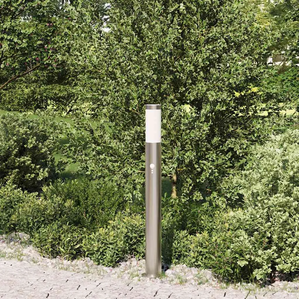 Pollerleuchte Silber 11 x 80 cm mit PIR-Bewegungssensor