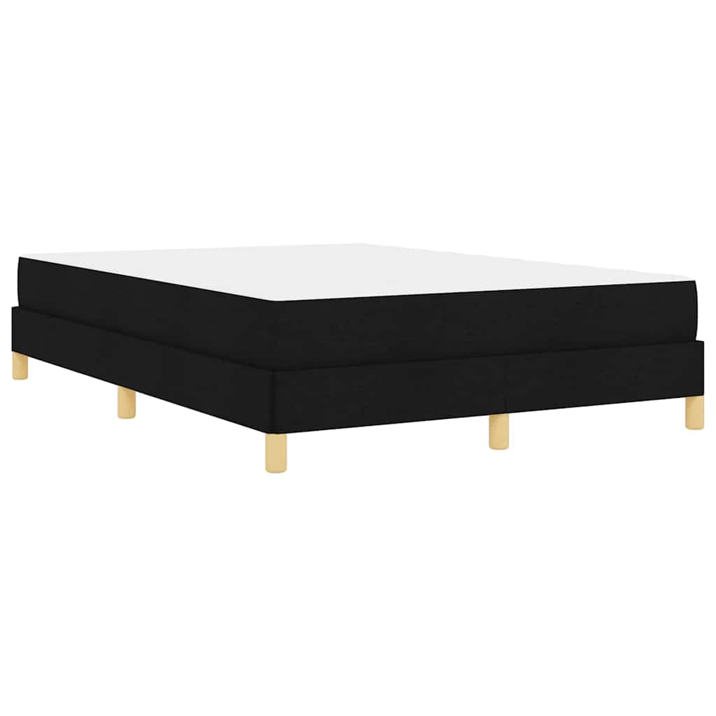Boxspringbett mit Matratze, Stoff, 140 x 190 cm, Schwarz