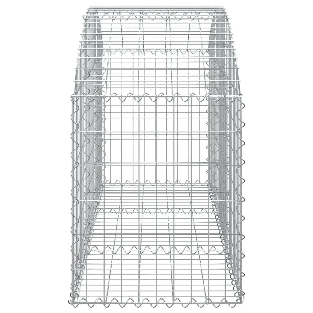 Gabionenwand Hochbogen 150x50x60/80 cm Silber verzinktes Eisen