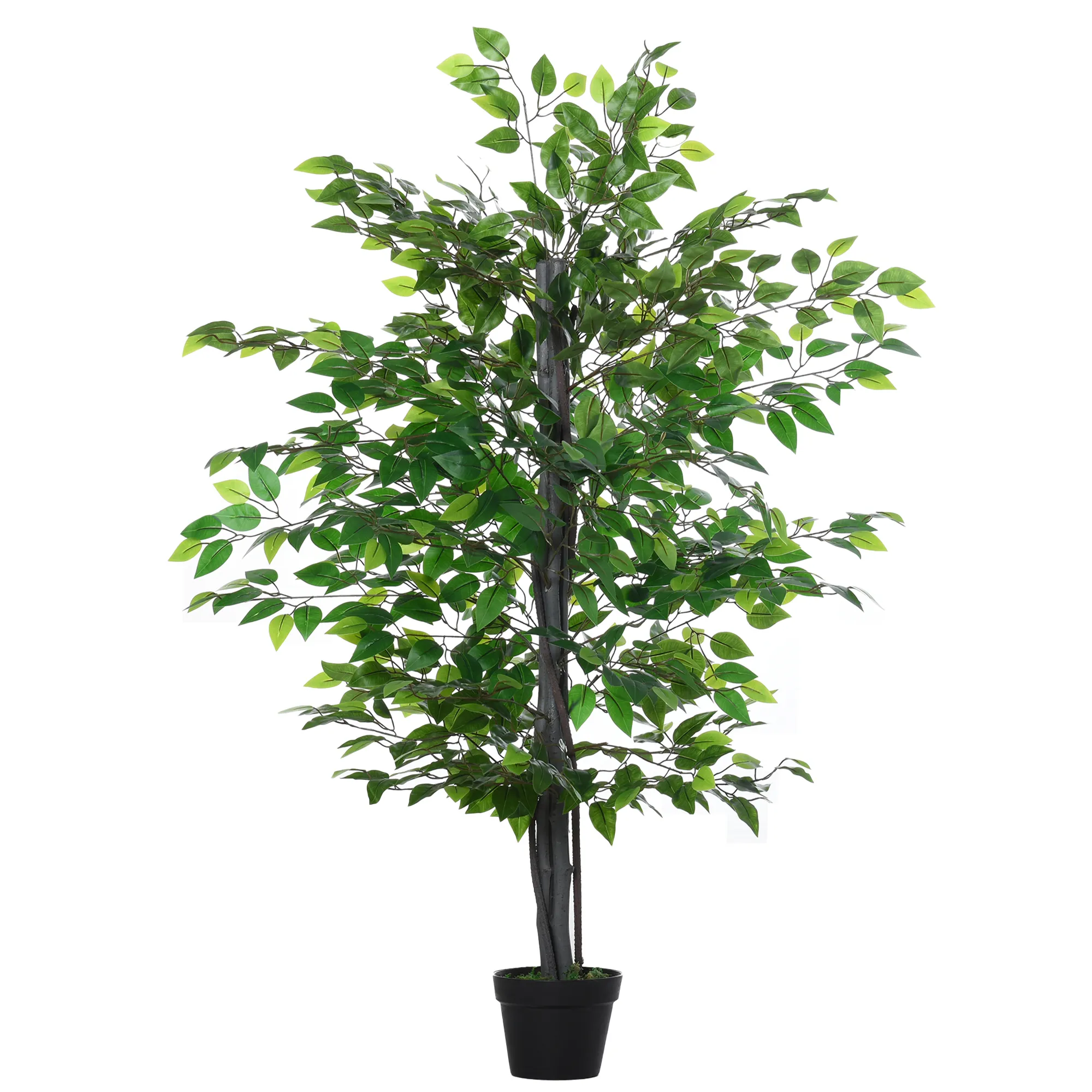 Künstlicher Ficus-baum groß 145 cm, Kunstbaum, Kunstpflanze, Plastik Künstliche Pflanzen im Topf, Fake Plant wie echt für Wohnzimmer Schlafzimmer Büro Garten Moderne Dekoration Geschenk
