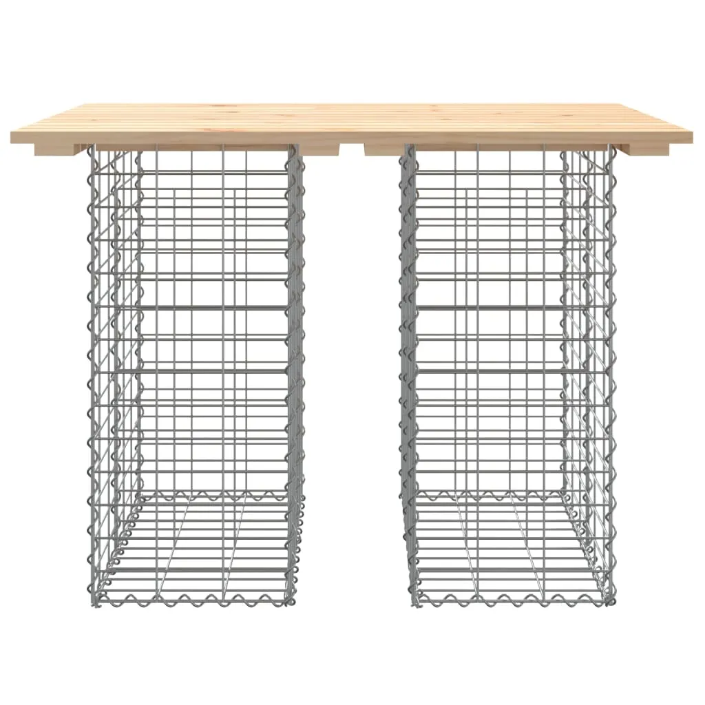 Gartentisch aus Gabionen 100x70x72 cm Massivholz Kiefer