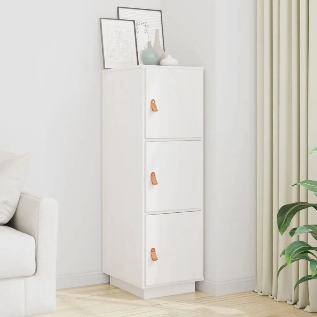 Highboard Weiß 34x40x108,5 cm Massivholz Kiefer