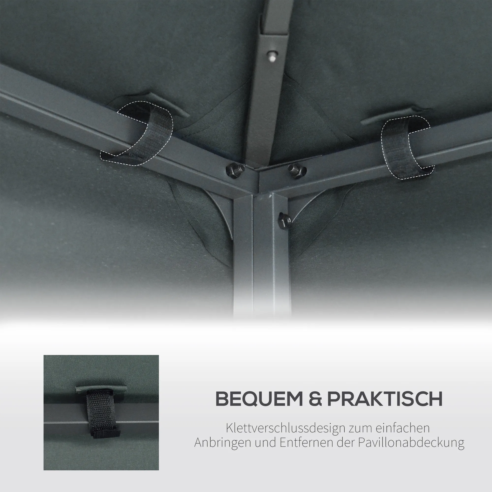 Pavillon Ersatzdach 3x3 m Kohlegrau