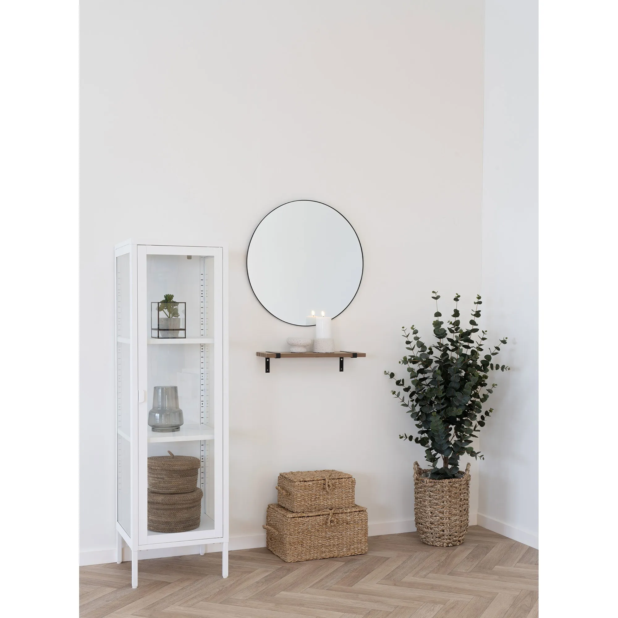 tinkaro Wandregal Luxor MDF, Eschenfurnier, Metall Natur / Schwarz
