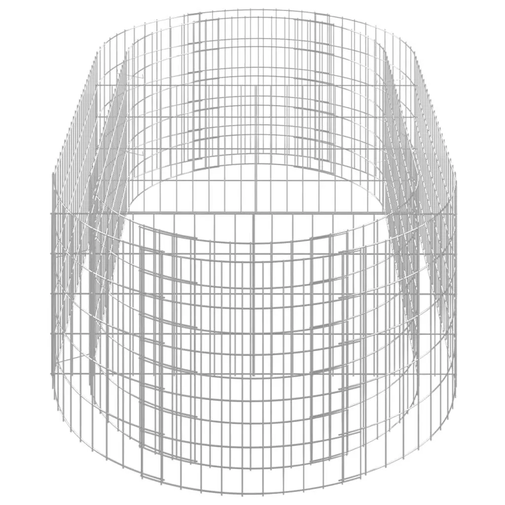 Gabionen-Hochbeet 200 x 100 x 50 cm in Silber
