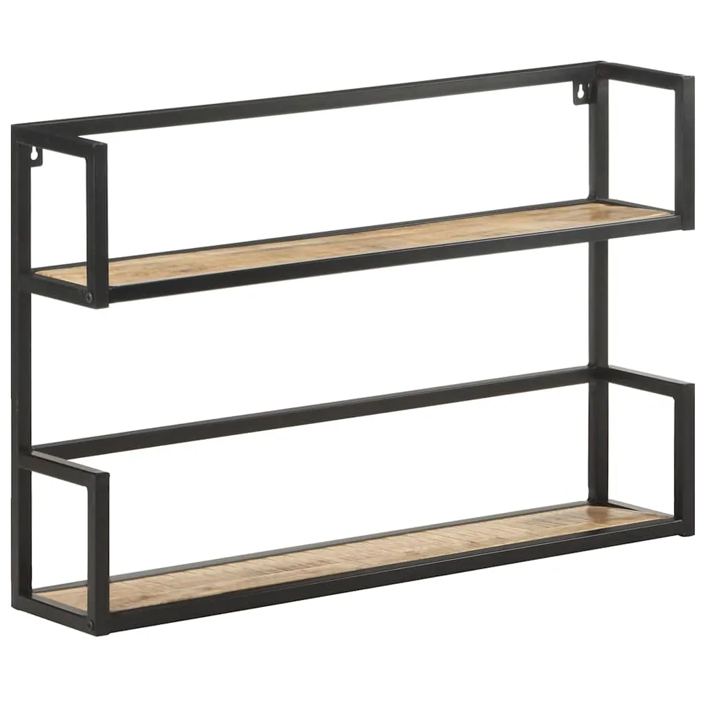 Wandregal 80x20x60 cm Raues Mangoholz