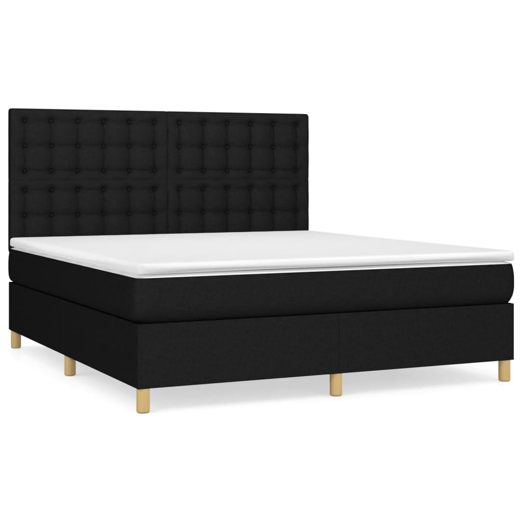 Boxspringbett mit Taschenfederkernmatratze, 160x200 cm, Schwarz