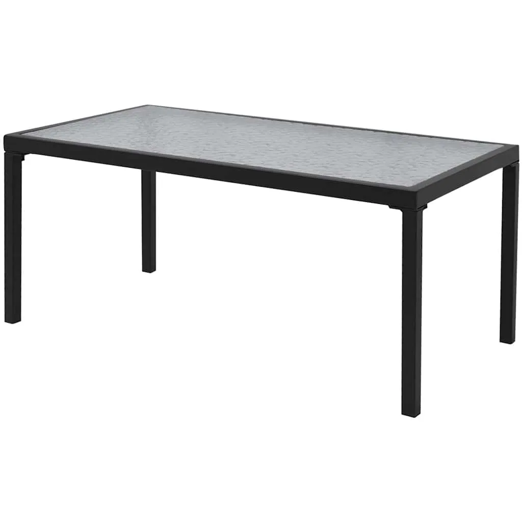 Schwarzes Gartenmöbel-Set Stahlrahmen 110x62x78 cm Bank & Stühle