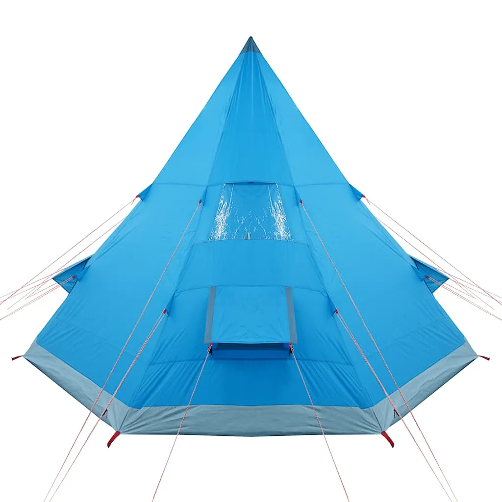 Campingzelt Tipi Blau 367x367x259 cm wasserdicht mit E-Anschluss
