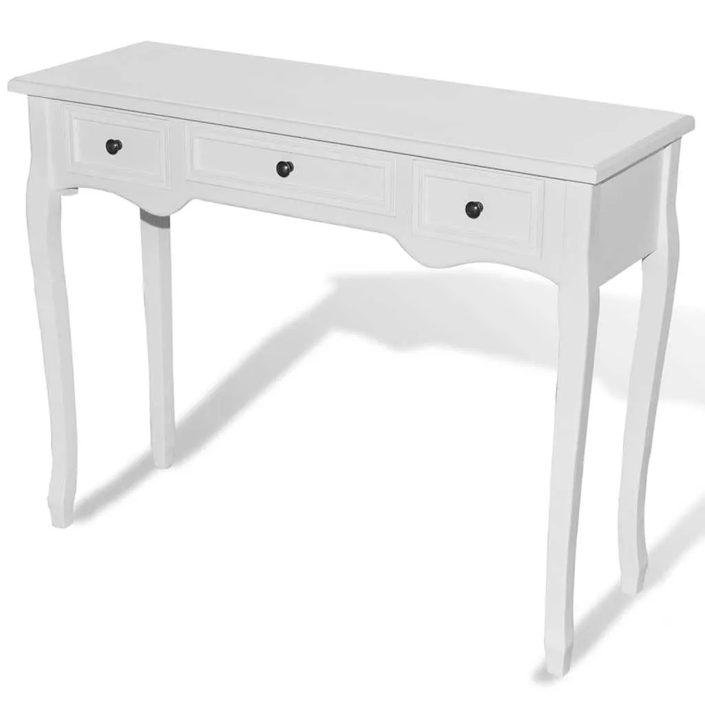 Konsolentisch Weiß 100 x 35 x 78 cm mit 3 Schubfächern