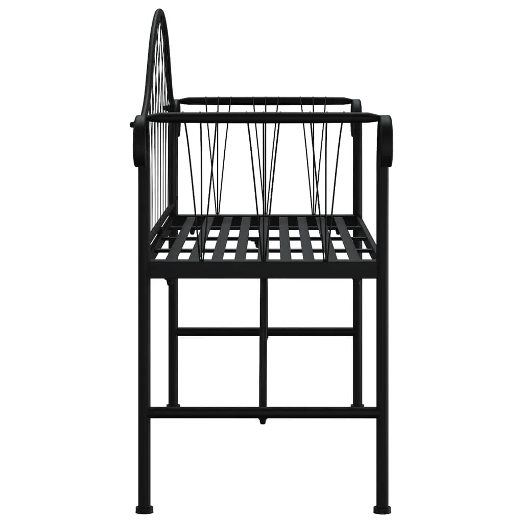 2-Sitzer Gartenbank Metall 128 x 44,5 x 88 cm Schwarz