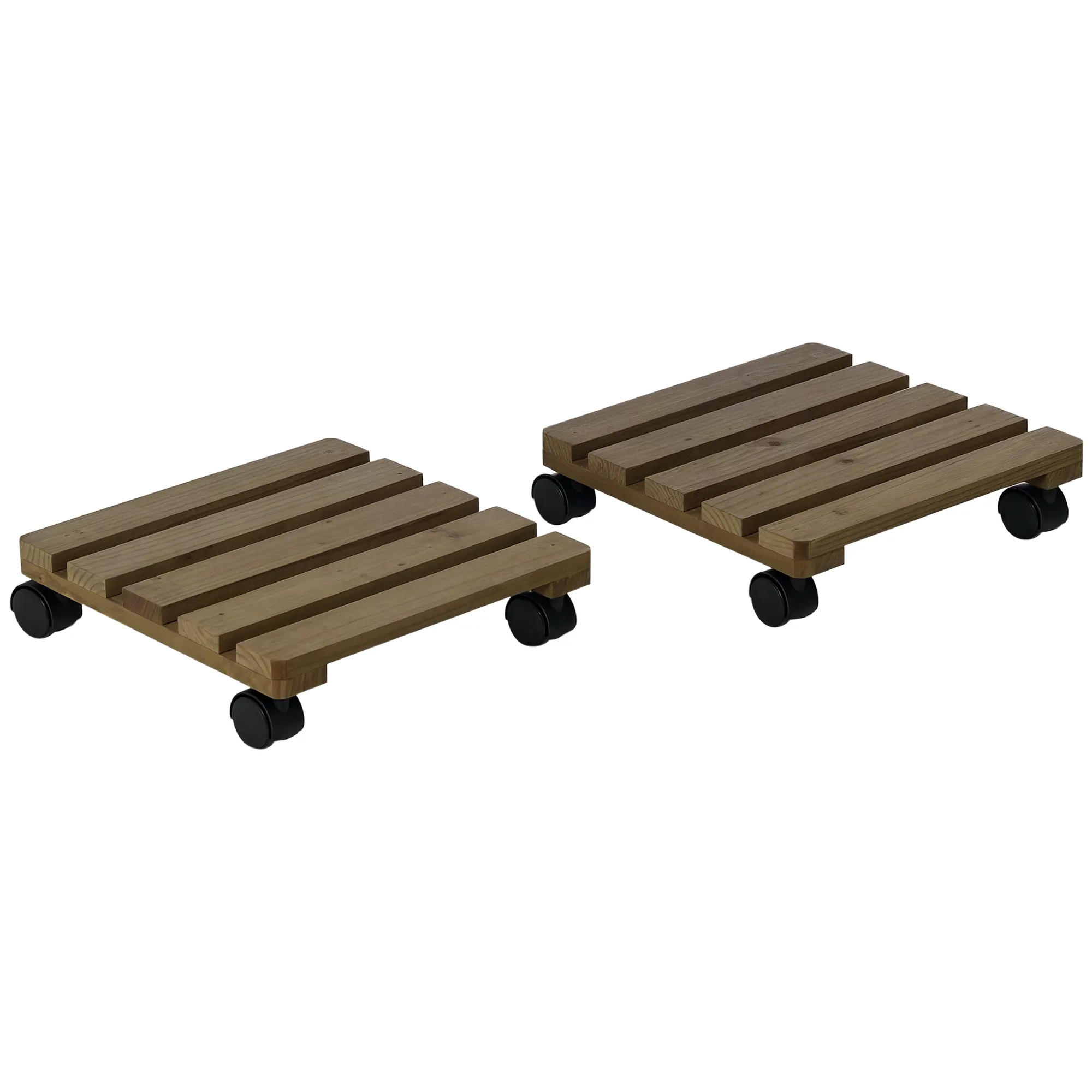 Bewegliches Pflanzenregal 30L x 30B x 7Hcm Dunkelbraun