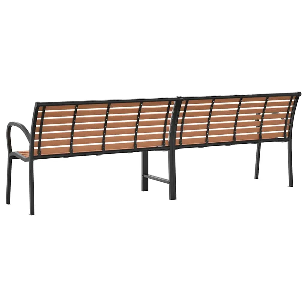 Gartenbank Braun 231 x 62 x 82 cm aus Massivholz und pulverbeschichtetem Stahl