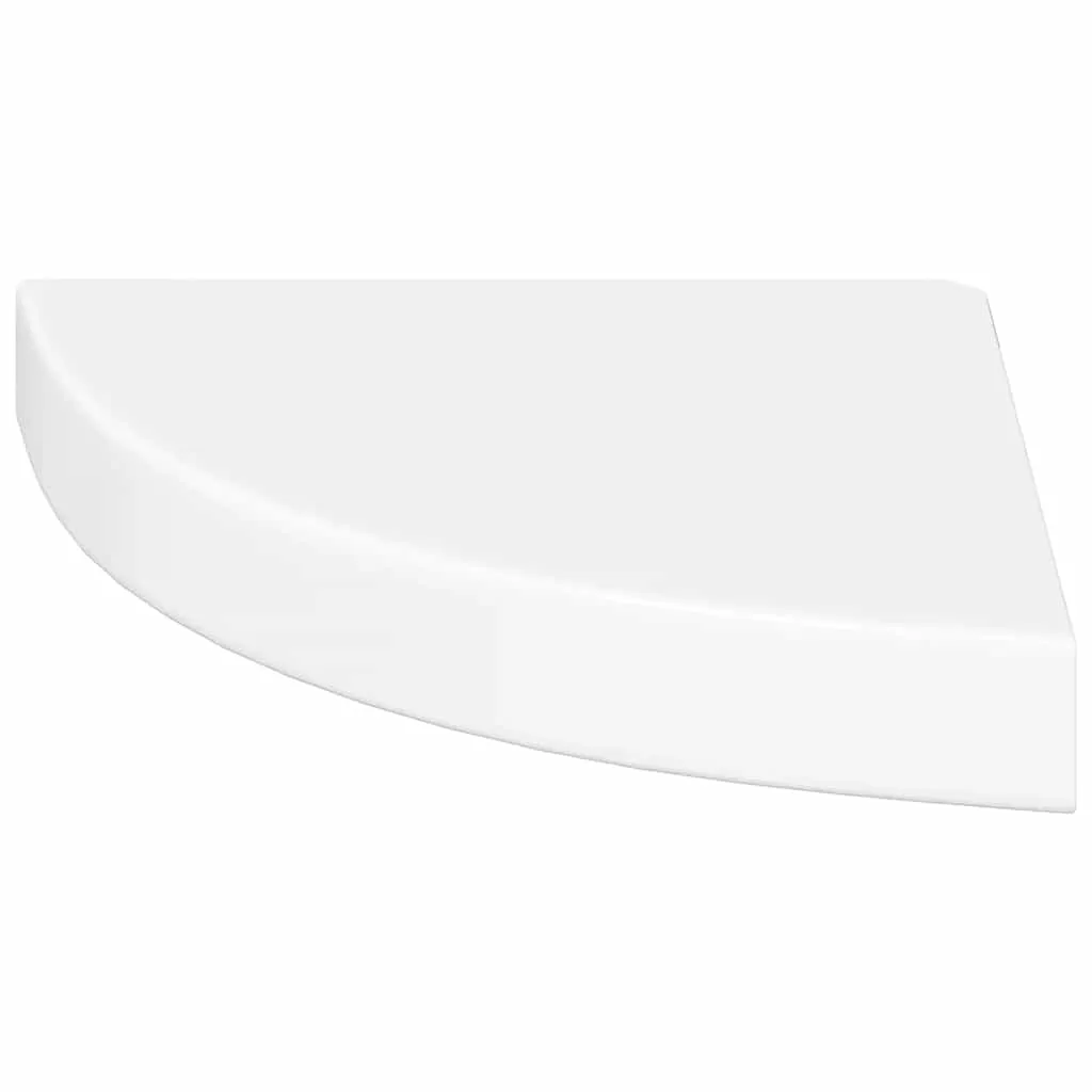 Schwebendes Eckregal MDF-Wabenstruktur Metall 25x25x3,8 cm Hochglanzweiß