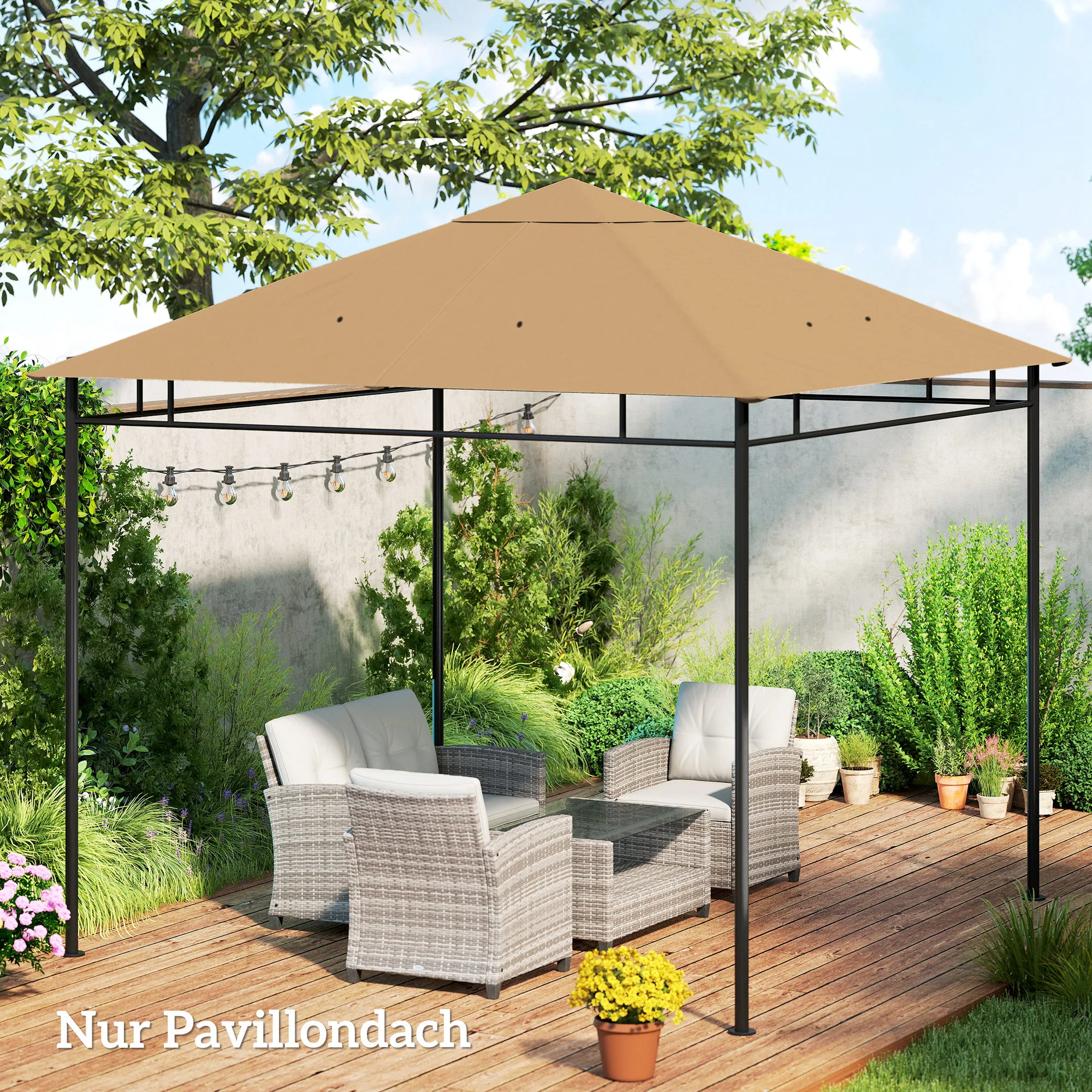 Pavillon Ersatzdach 298x295 cm Beige