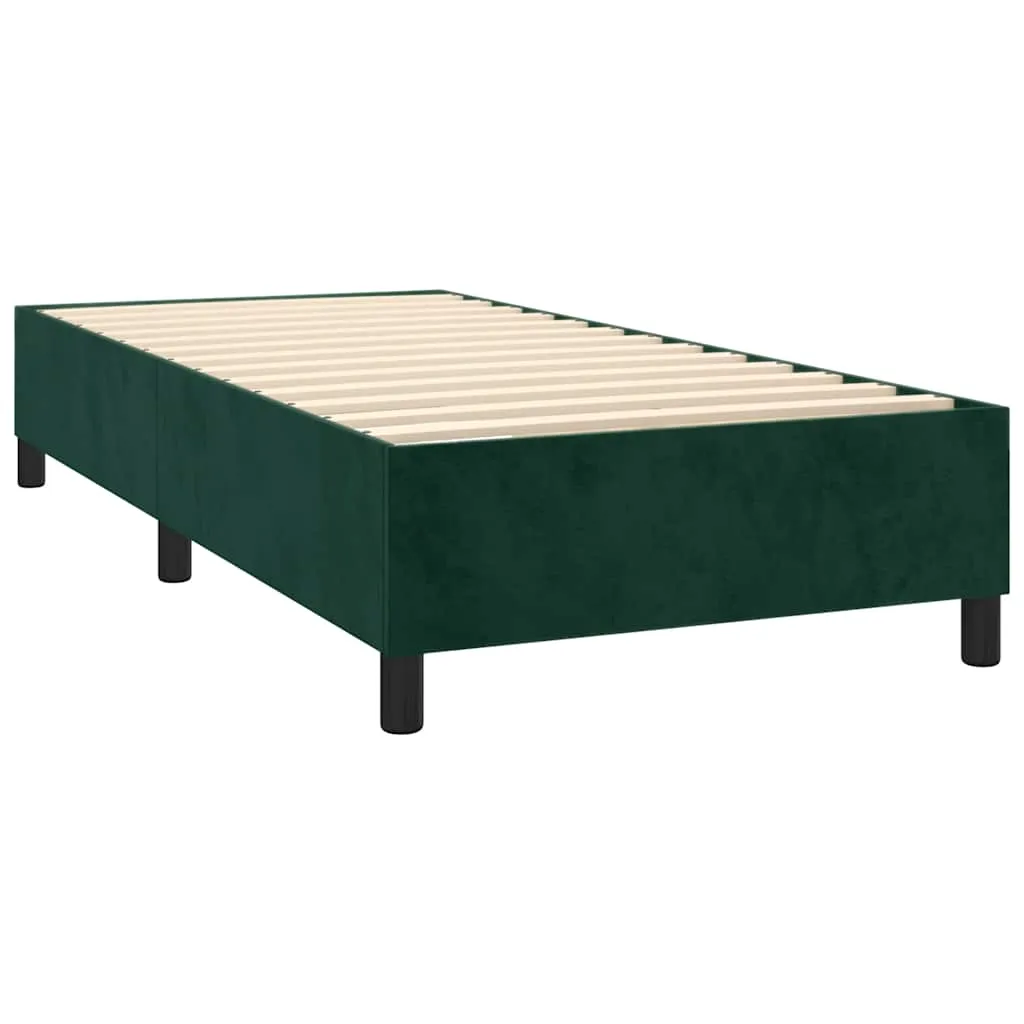 Boxspringbett mit Matratze, LED-Leiste, Samt, 80x200 cm, Dunkelgrün
