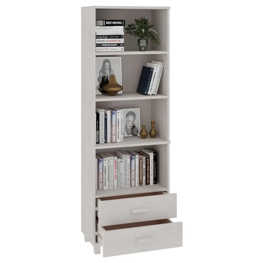 Highboard HAMAR Weiß 60x35x180 cm Massivholz Kiefer