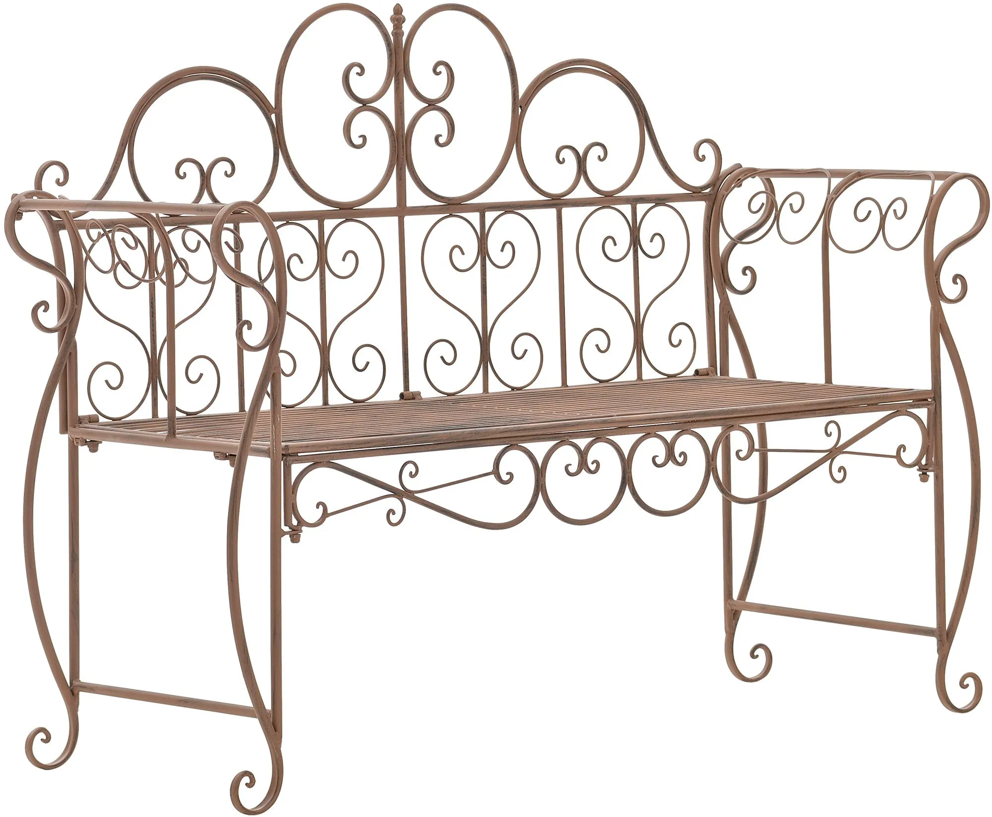 Gartenbank Minna 128x46x94 cm antik braun