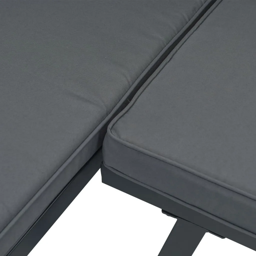 Gartenbank Schwarz 173x118x76 cm mit pulverbeschichtetem Stahlgestell