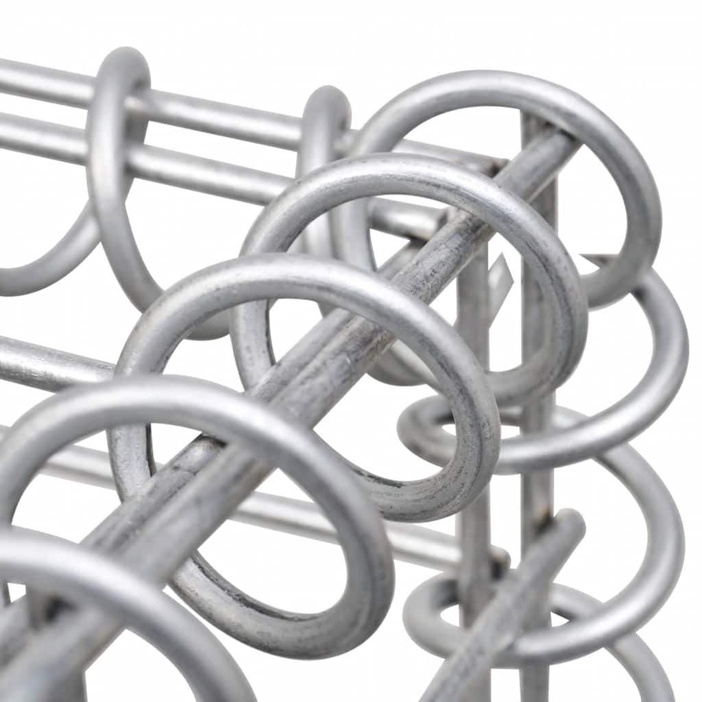 Gabionen-Hochbeet 540 x 50 x 50 cm in Silber