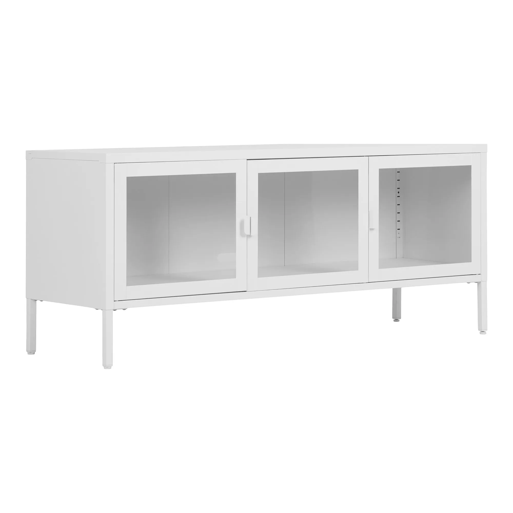 tinkaro TV-Board Brisbane 3 Glastüren 130x40x55 cm Weiß