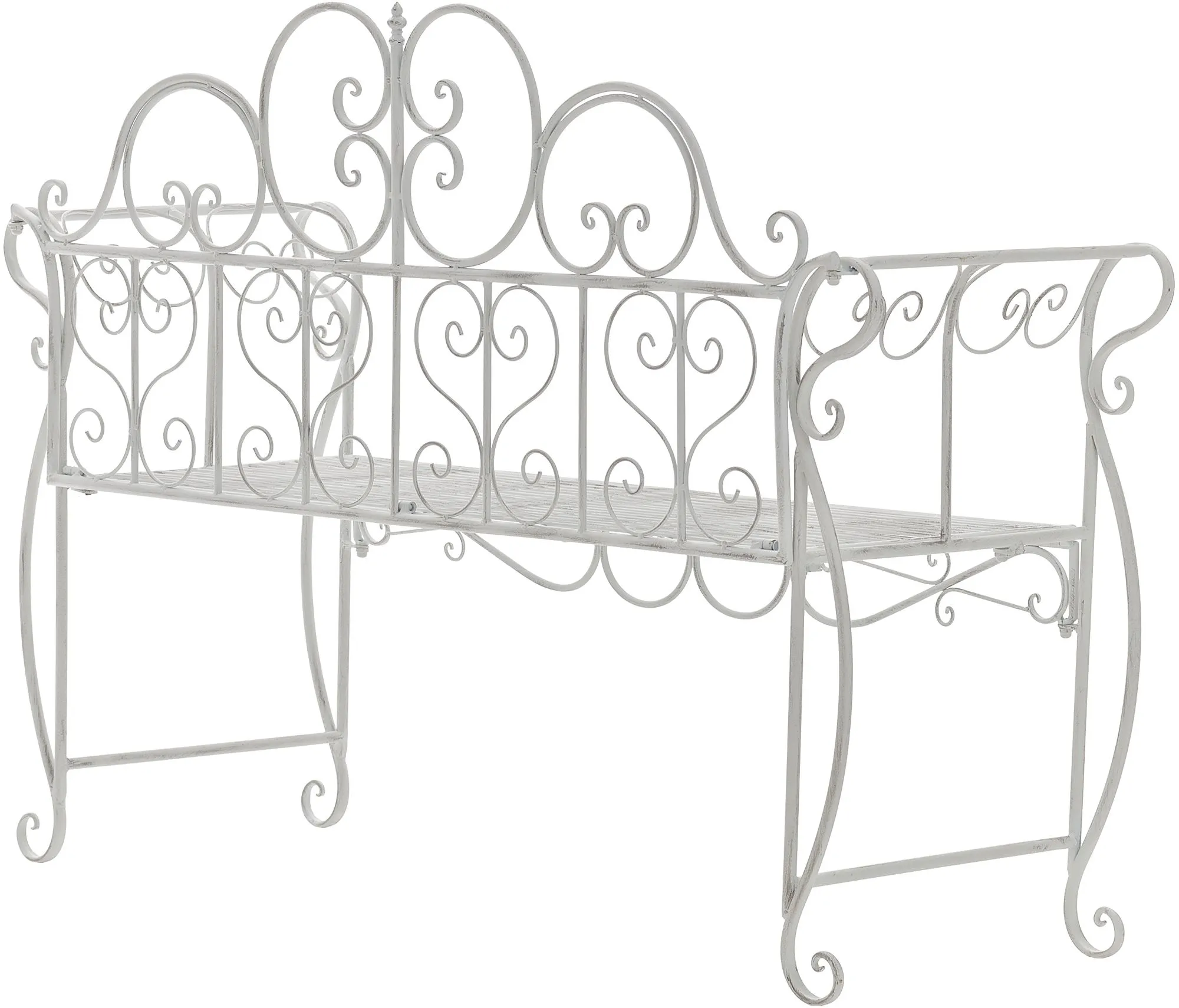 Gartenbank Minna 128x46x94 cm antik weiß