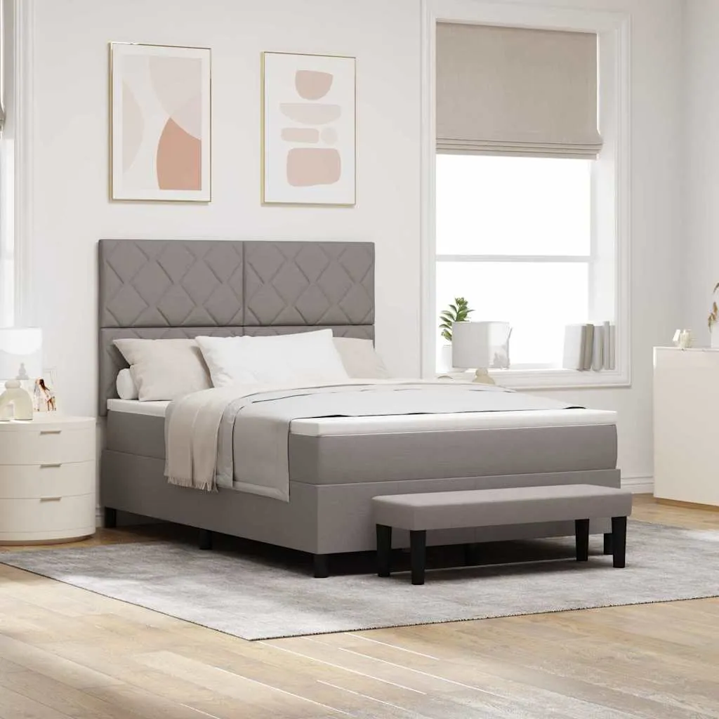Boxspringbett Taupe 160x200 cm mit verstellbarem Kopfteil