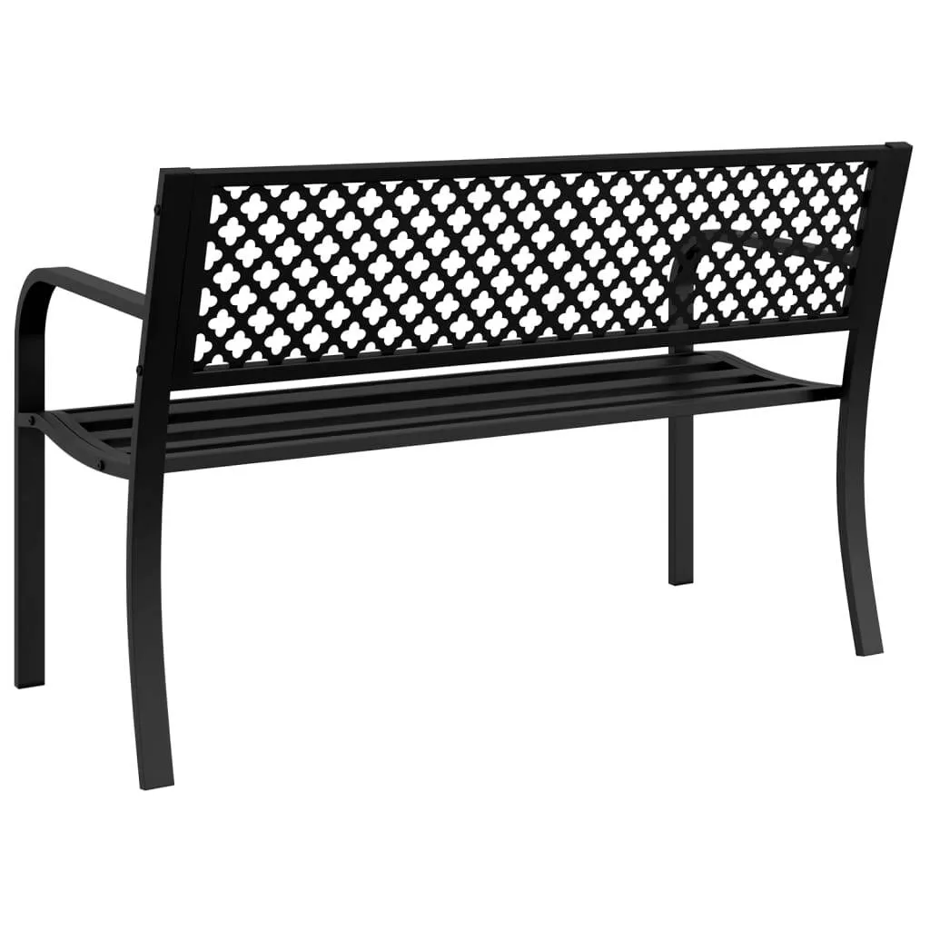 Gartenbank Stahl Schwarz 119 x 52 x 76 cm