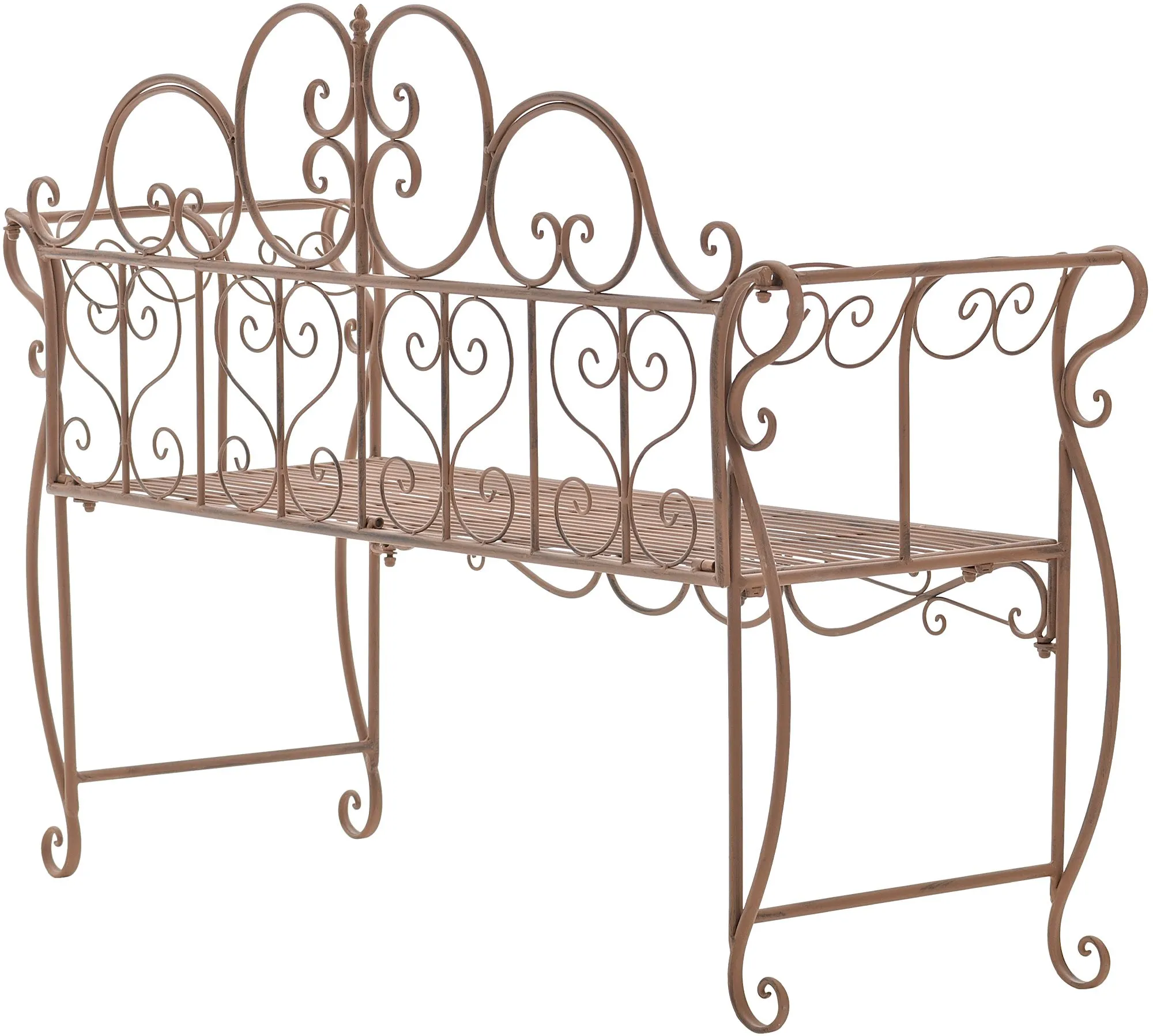 Gartenbank Minna 128x46x94 cm antik braun