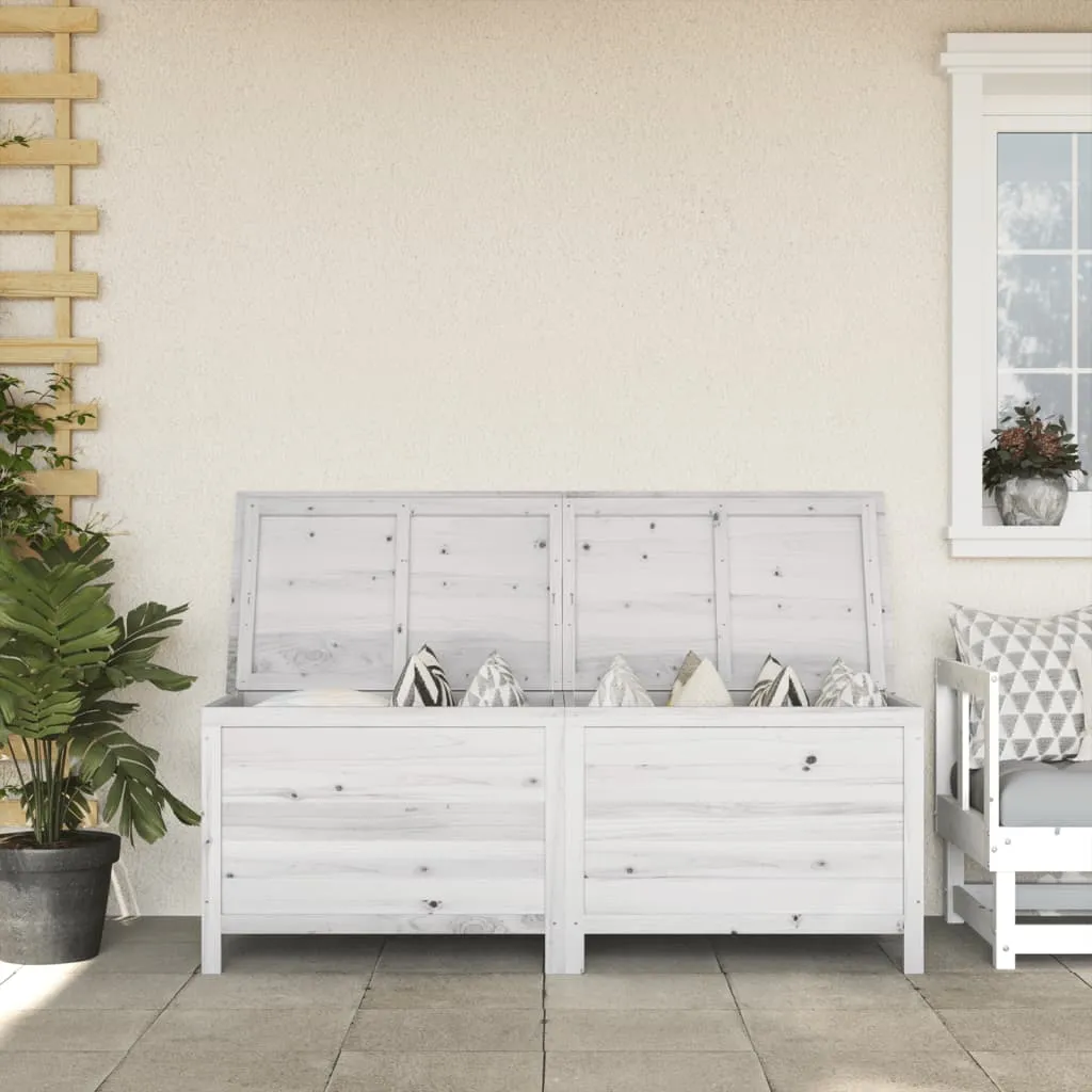 Gartenbox aus massivem Tannenholz 150 x 50 x 56,5 cm, Weiß