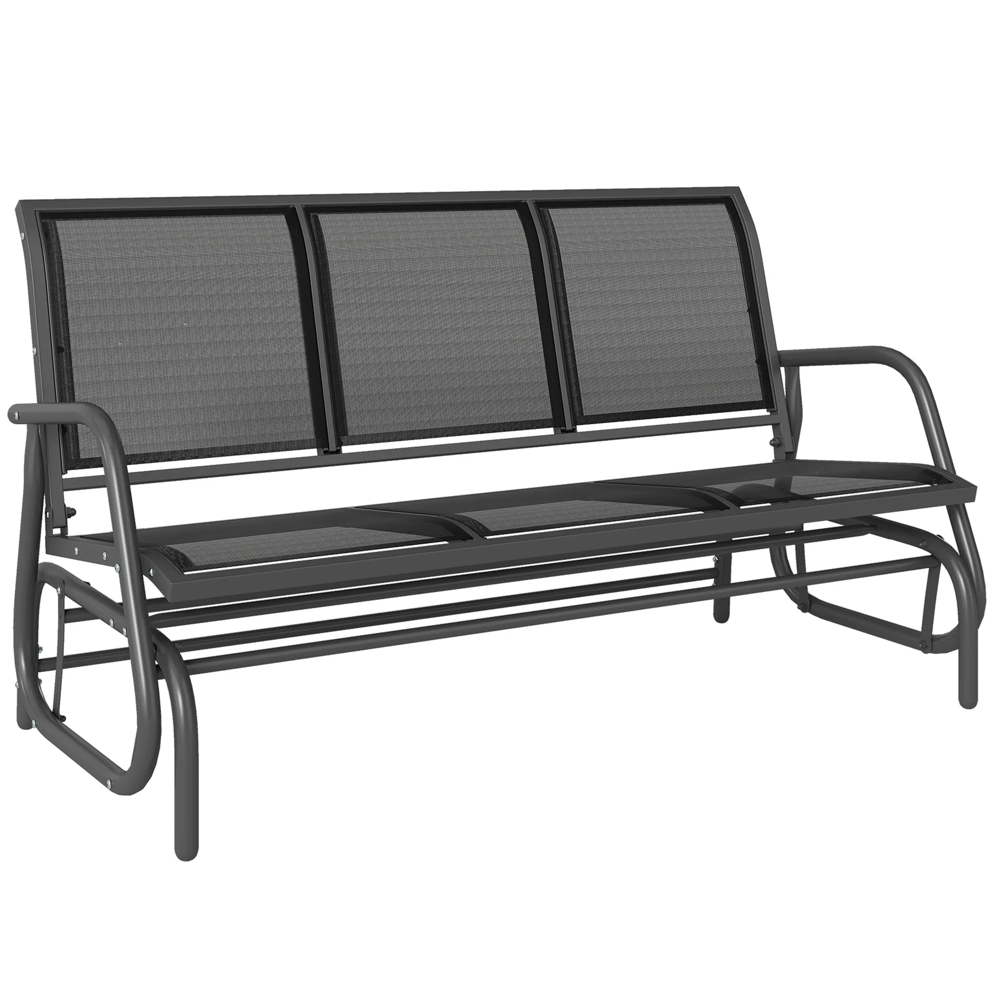 Klassischer Balkon Schaukelstuhl 147x70x85 cm Schwarz