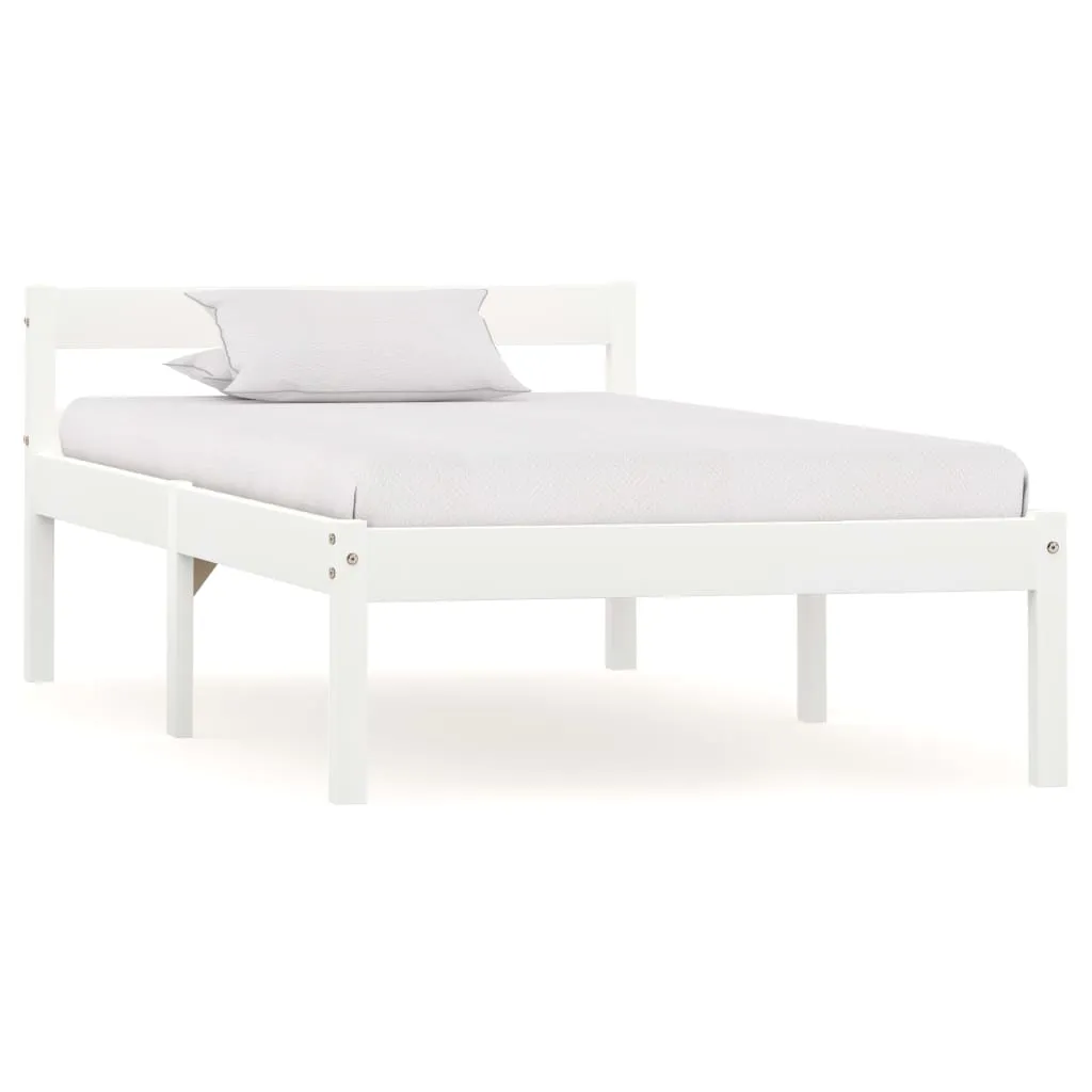 Massivholz-Bettrahmen Weiß 206 x 96 x 50 cm für 90 x 200 cm Matratze