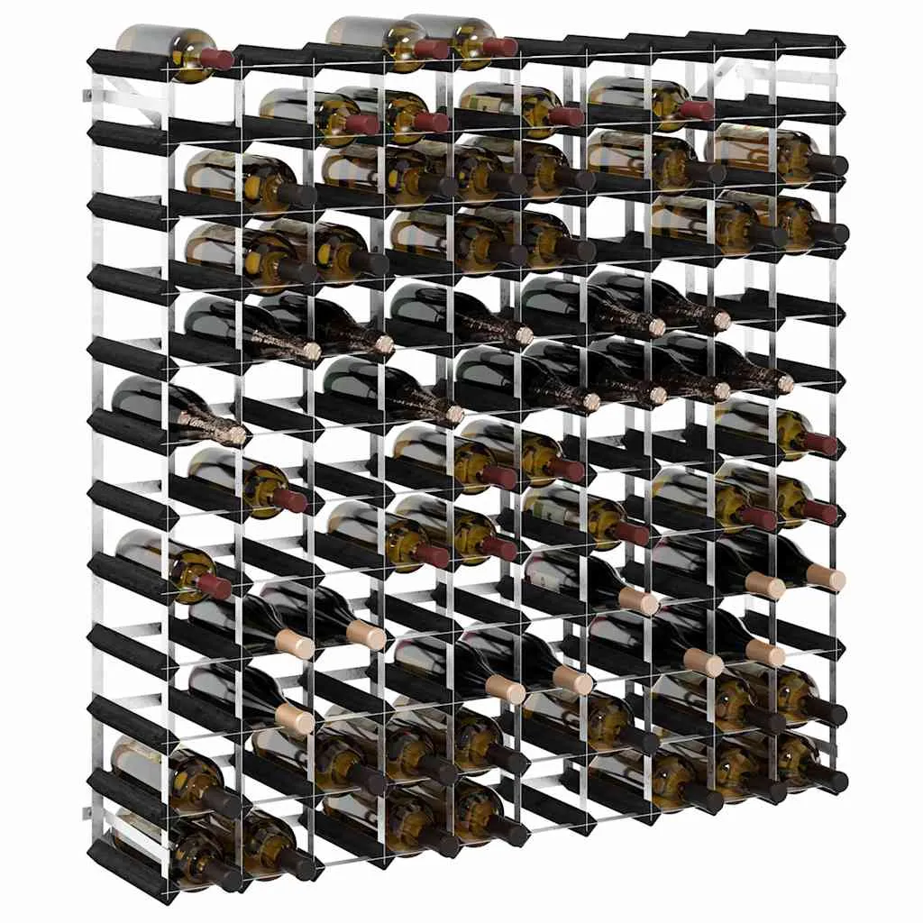 Weinregal für 120 Flaschen Schwarz Massivholz Kiefer