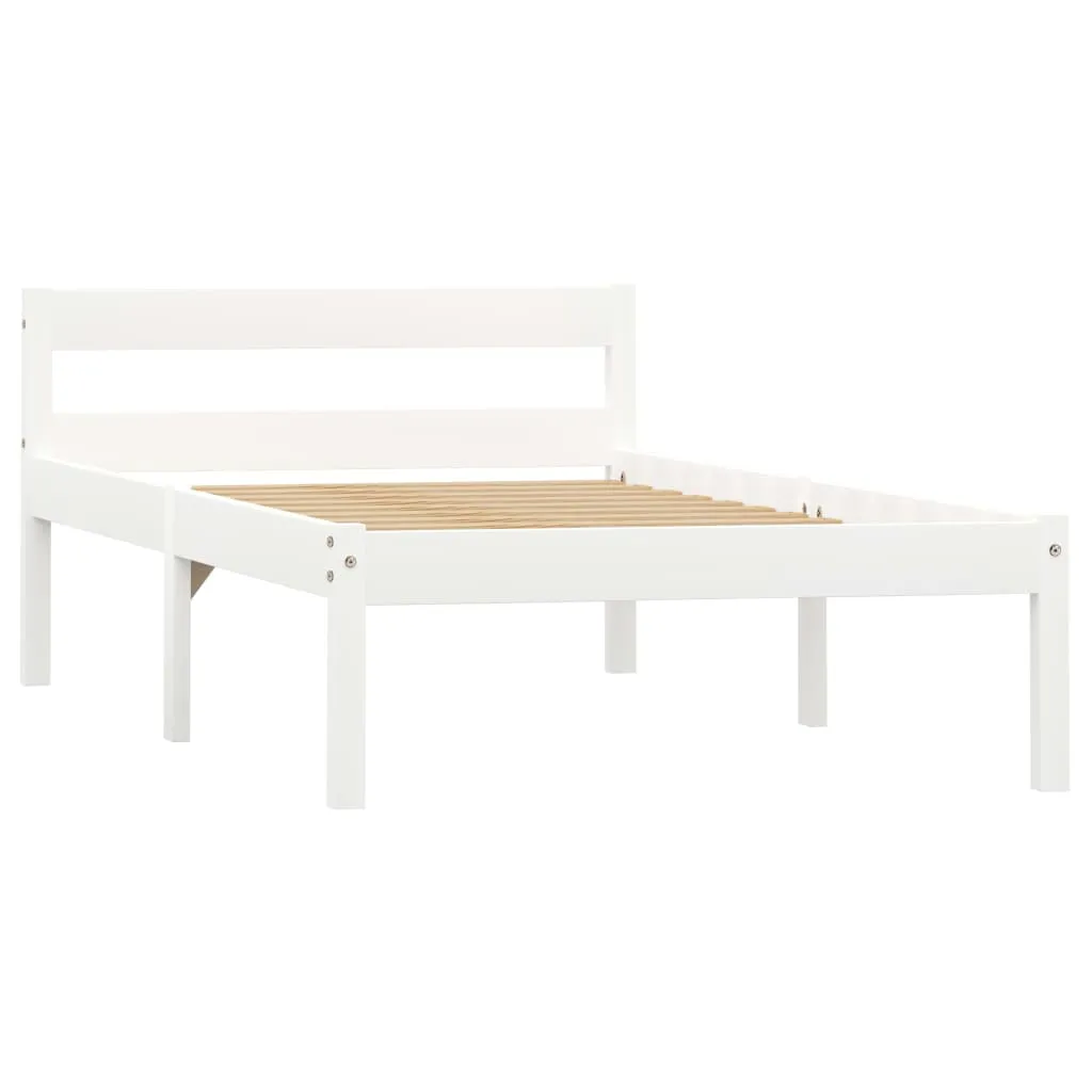 Massivholz-Bettrahmen Weiß 206 x 96 x 50 cm für 90 x 200 cm Matratze
