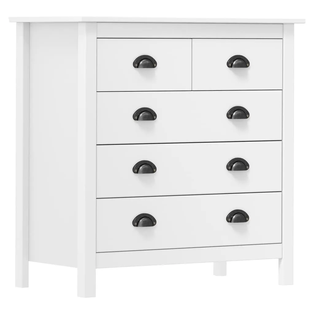 tinkaro Konsole IZEL Massivholz Kiefer Kommode Weiß