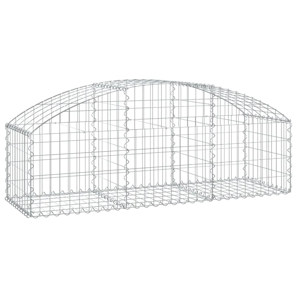 Gabionenkorb Hochbogen 150x50x40/60 cm Silber verzinktes Eisen