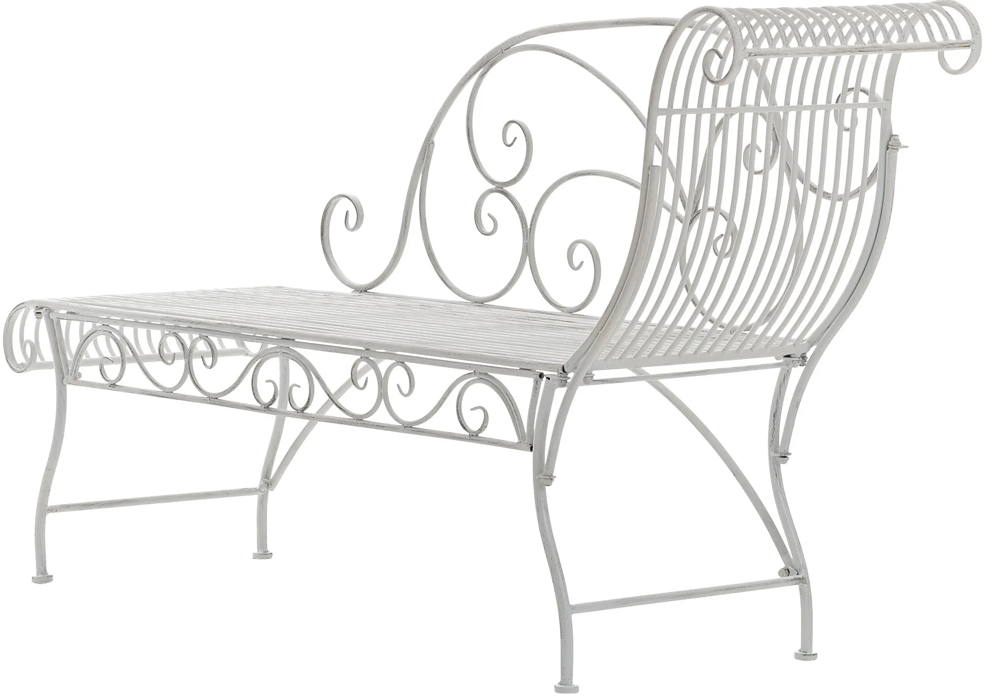 Gartenbank Karma Recamiere 156x46x78 cm antik weiß