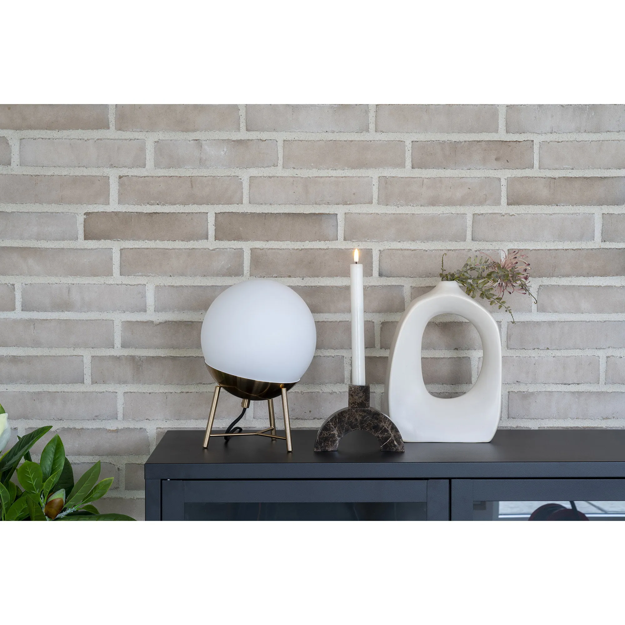 tinkaro Tischlampe Chelsea Glas, Stahl Messing