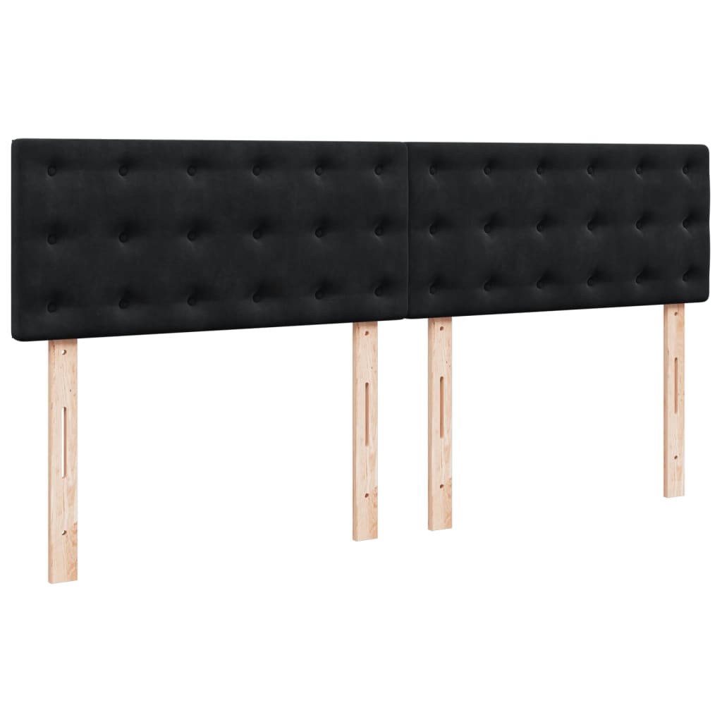 Boxspringbett Samt mit LED-Beleuchtung 180x200 cm Schwarz