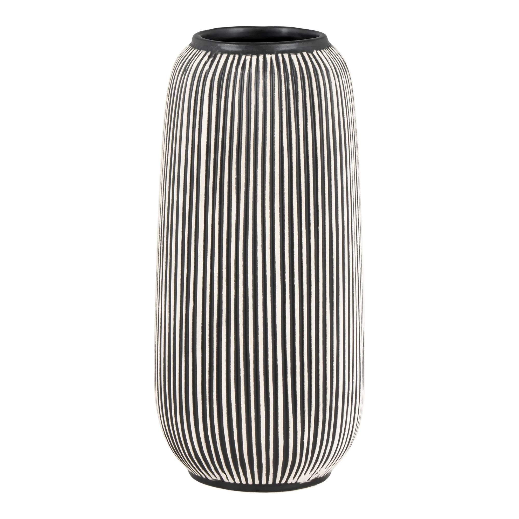 tinkaro Vase Kalkstein Schwarz / Weiß