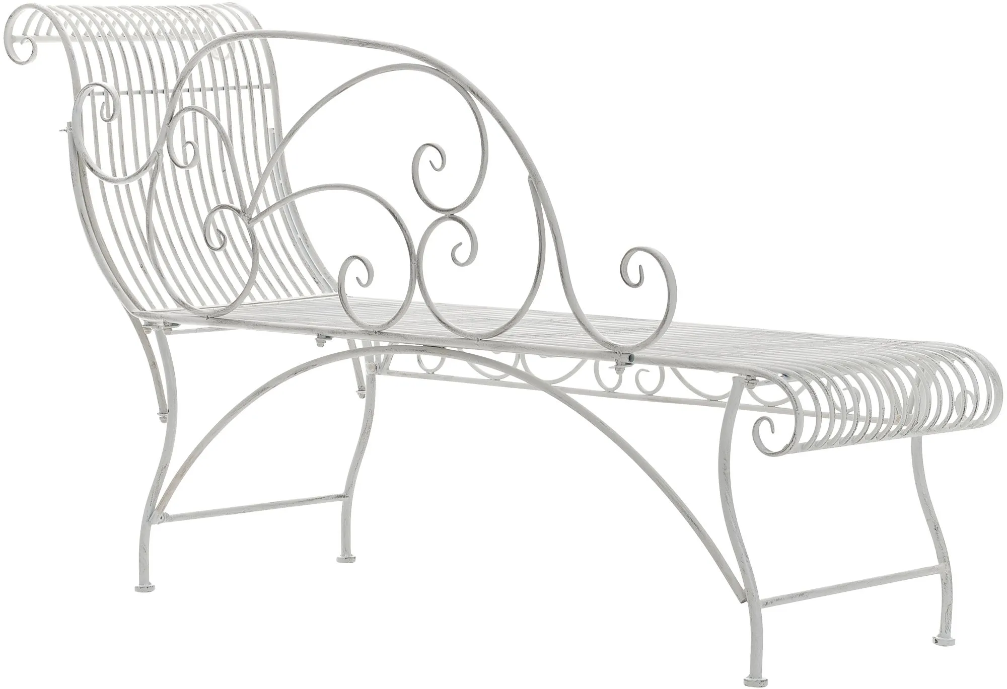 Gartenbank Karma Recamiere 156x46x78 cm antik weiß