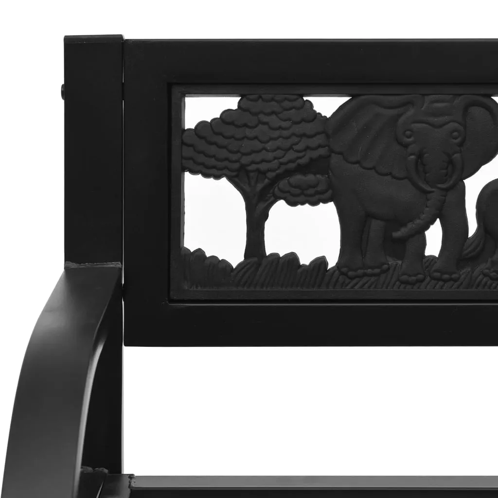Kinder-Sitzbank aus Stahl Schwarz 86 x 41 x 53 cm