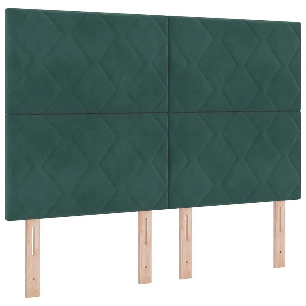 Boxspringbett 140x190 cm Kiefernholz Dunkelgrün verstellbares Kopfteil