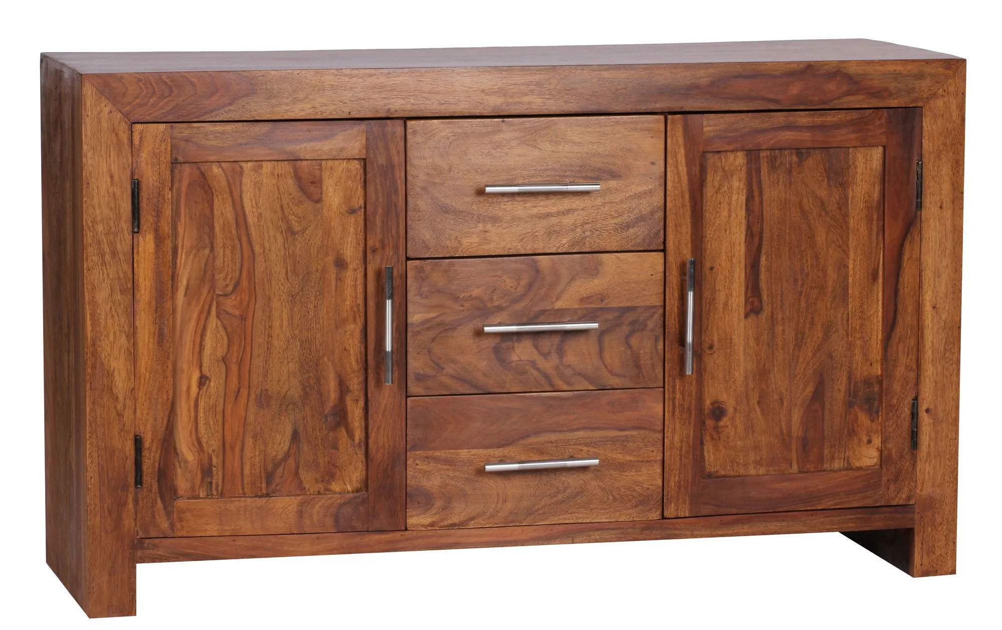 tinkaro Sideboard eckig FIRMINO Massivholz Sheesham Anrichte Braun